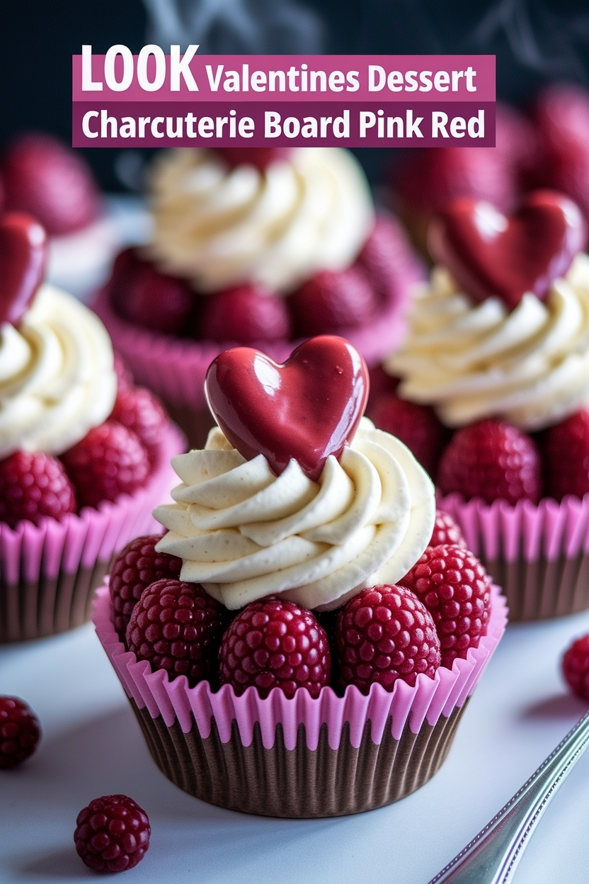 valentines dessert charcuterie board pink red