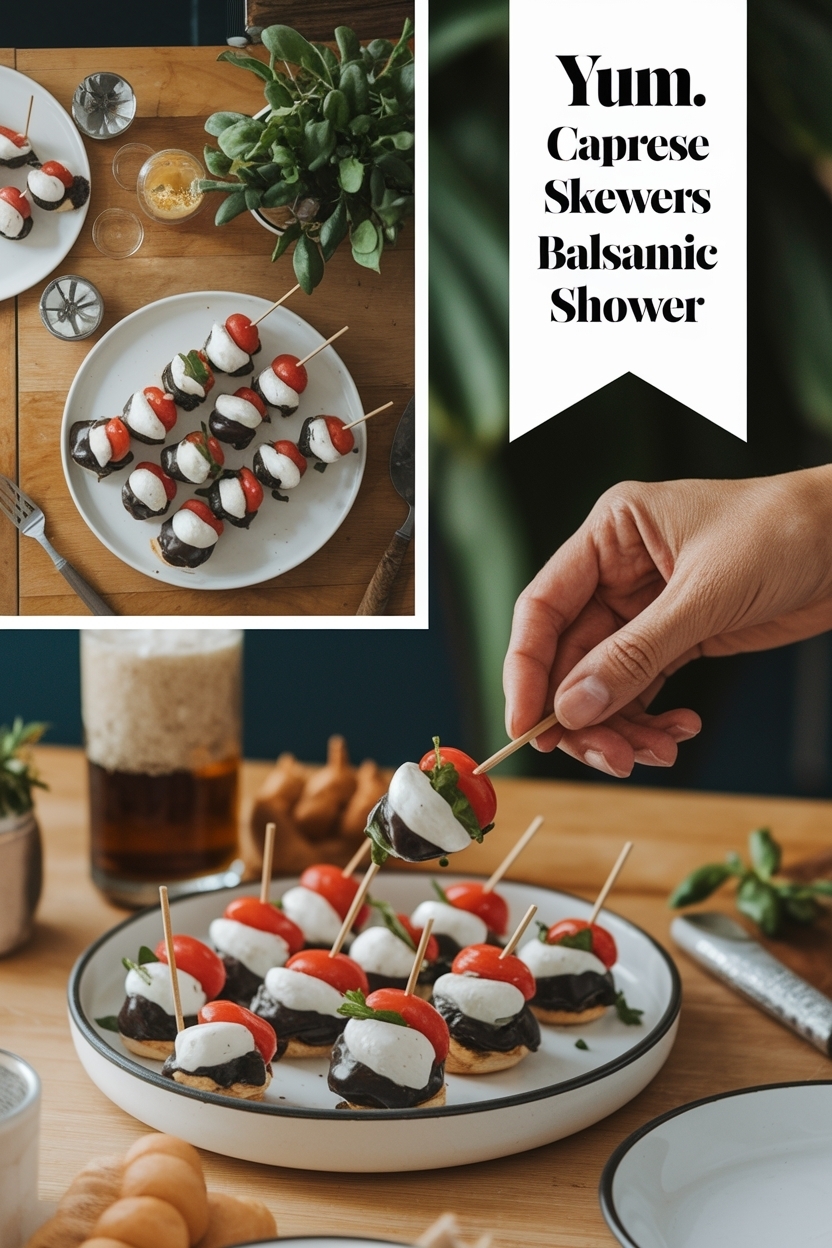 caprese skewers balsamic bridal shower