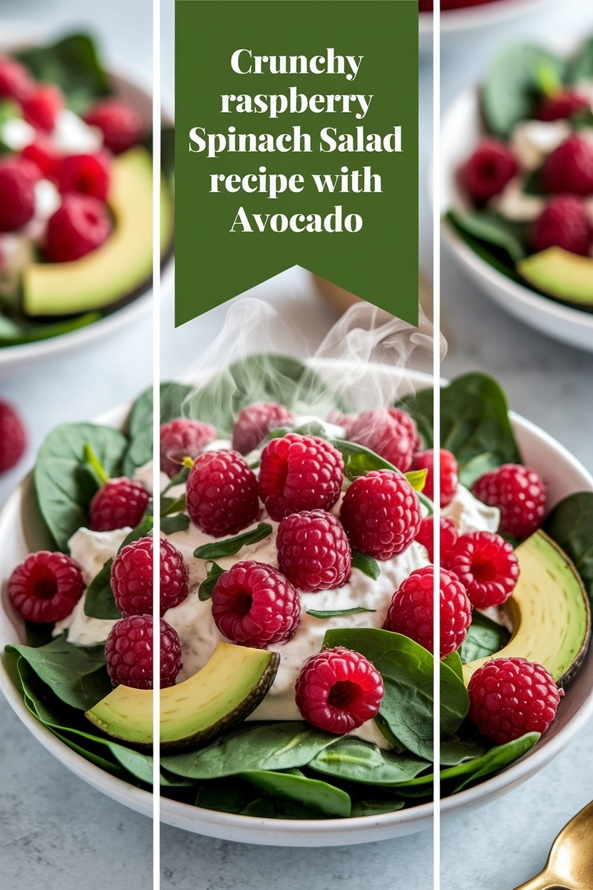 raspberry spinach salad recipe with avocado
