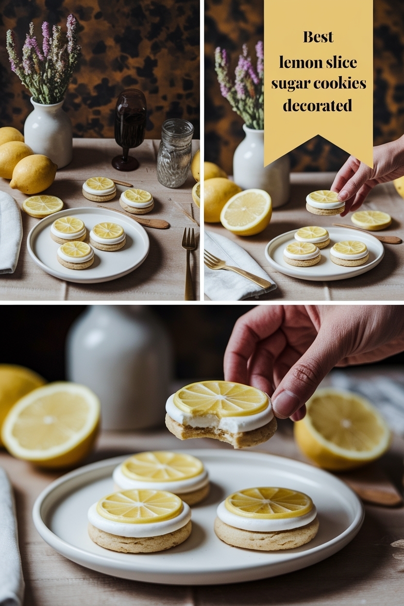 lemon slice sugar cookies decorated