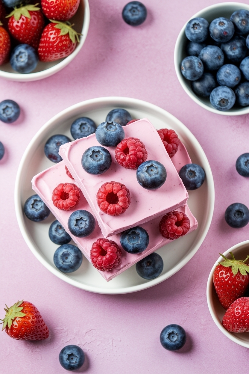frozen yogurt bark with berries