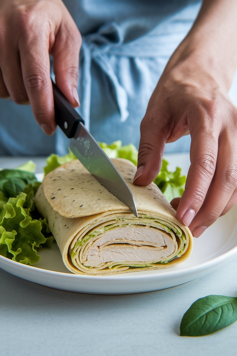 chicken caesar wrap with homemade dressing