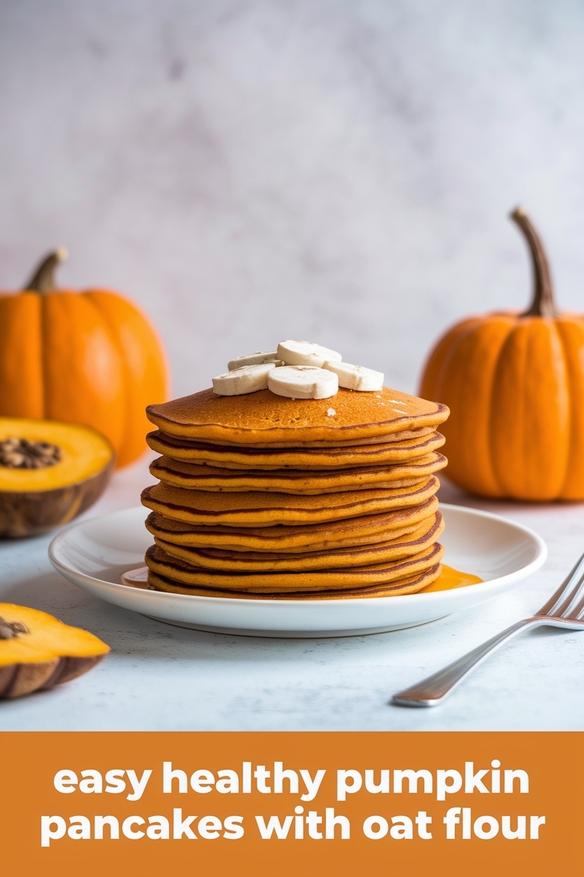 healthy pumpkin pancakes with oat flour