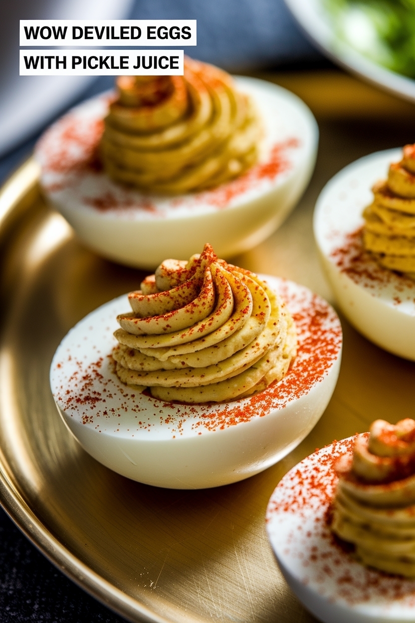 deviled eggs with pickle juice