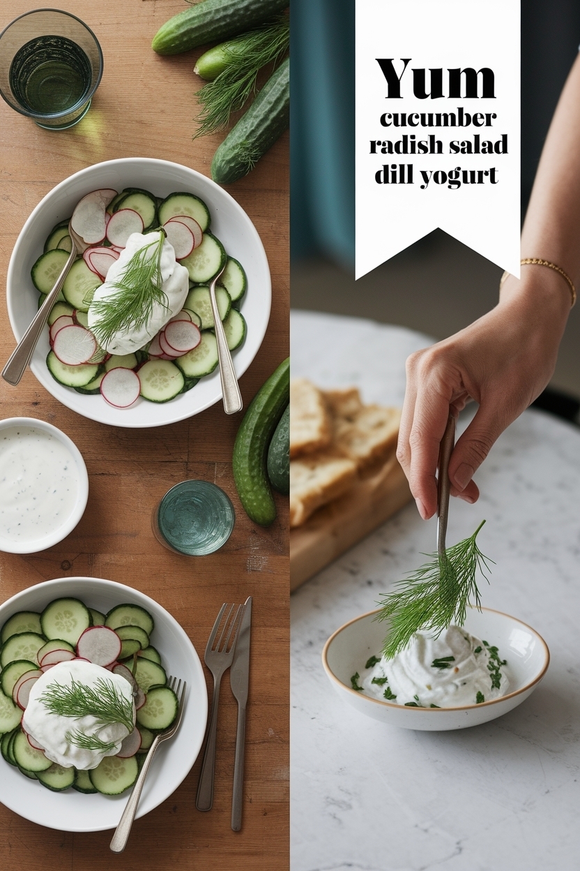 cucumber radish salad dill yogurt