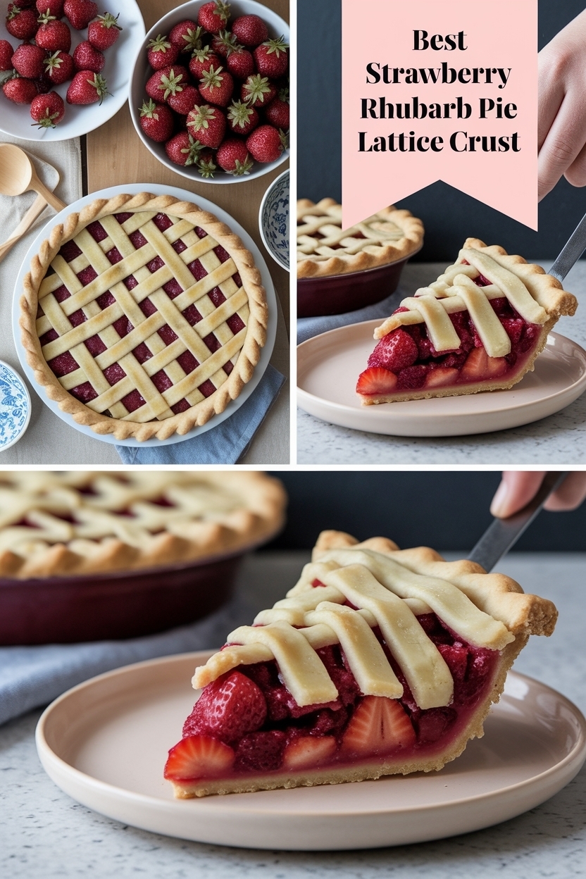 strawberry rhubarb pie lattice crust