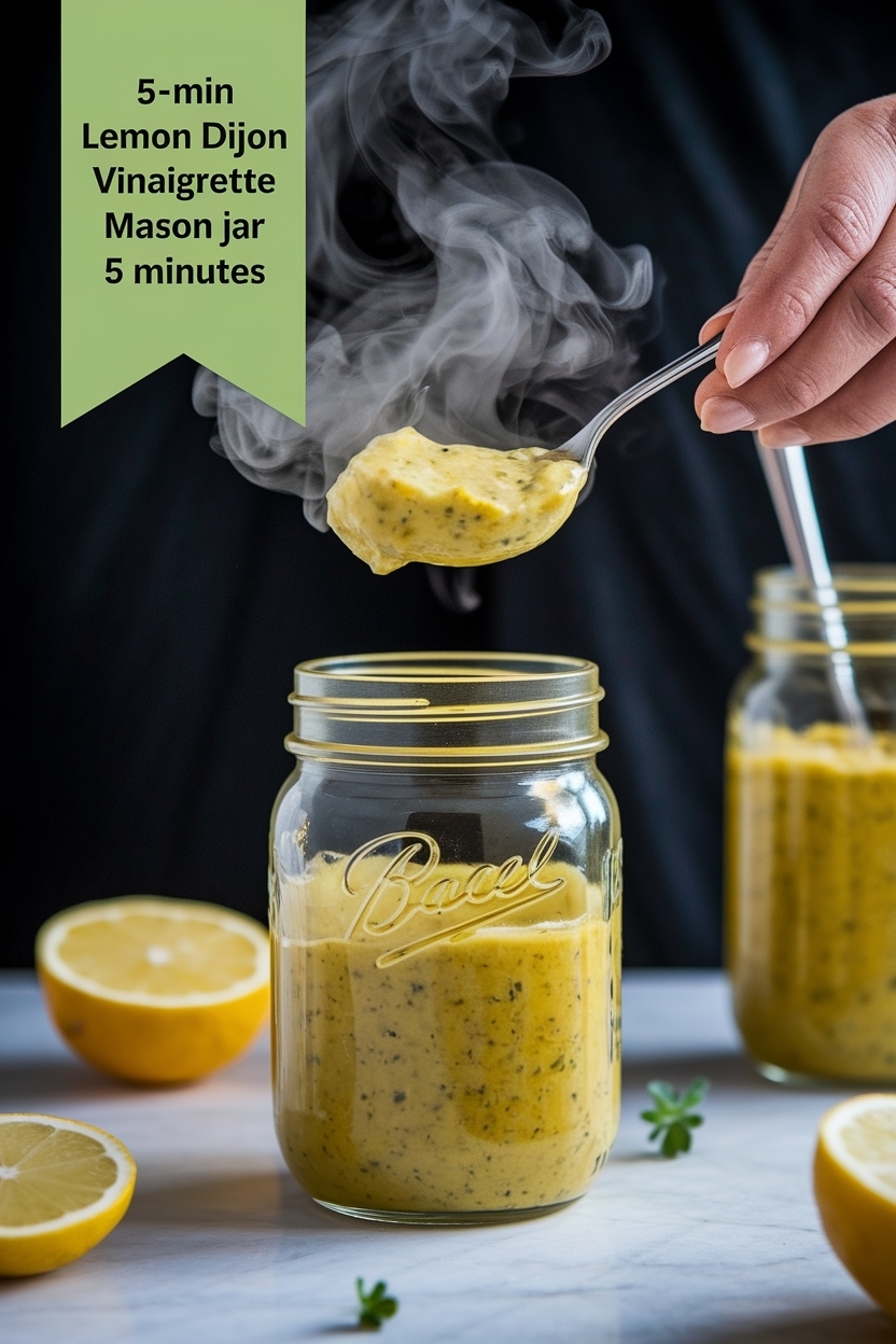 lemon dijon vinaigrette mason jar 5 minutes