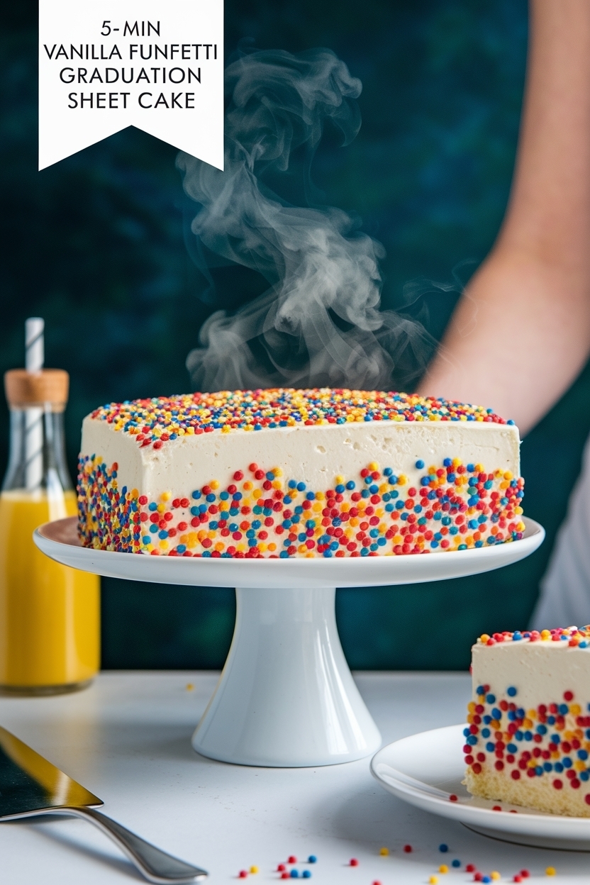 vanilla funfetti graduation sheet cake