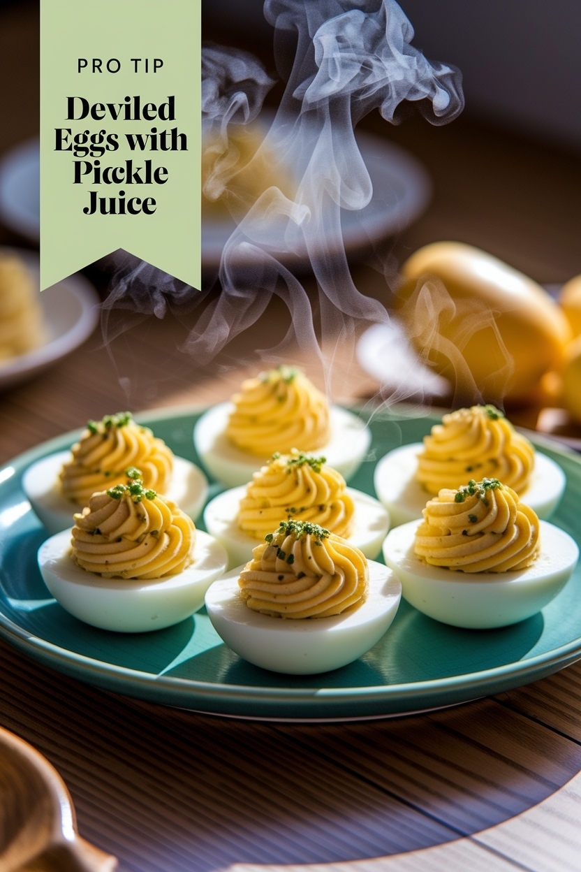 deviled eggs with pickle juice