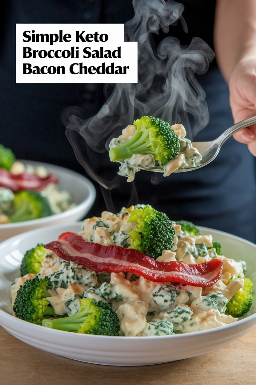 keto broccoli salad bacon cheddar
