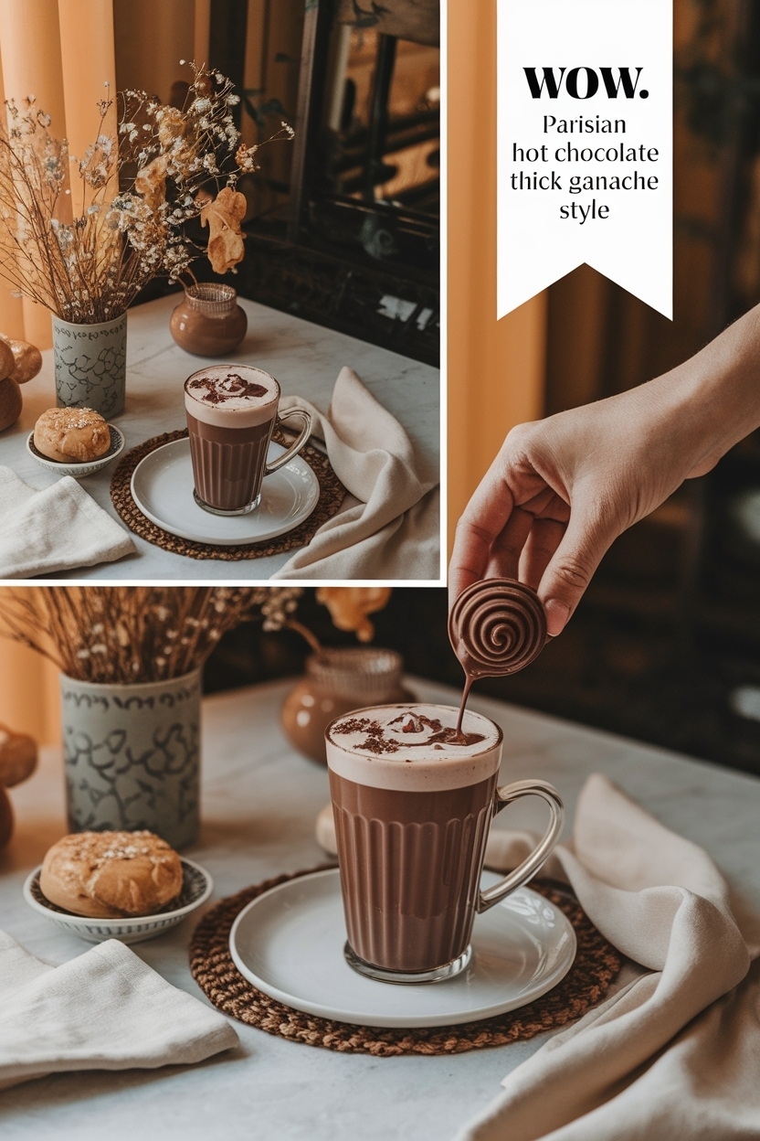 parisian hot chocolate thick ganache style