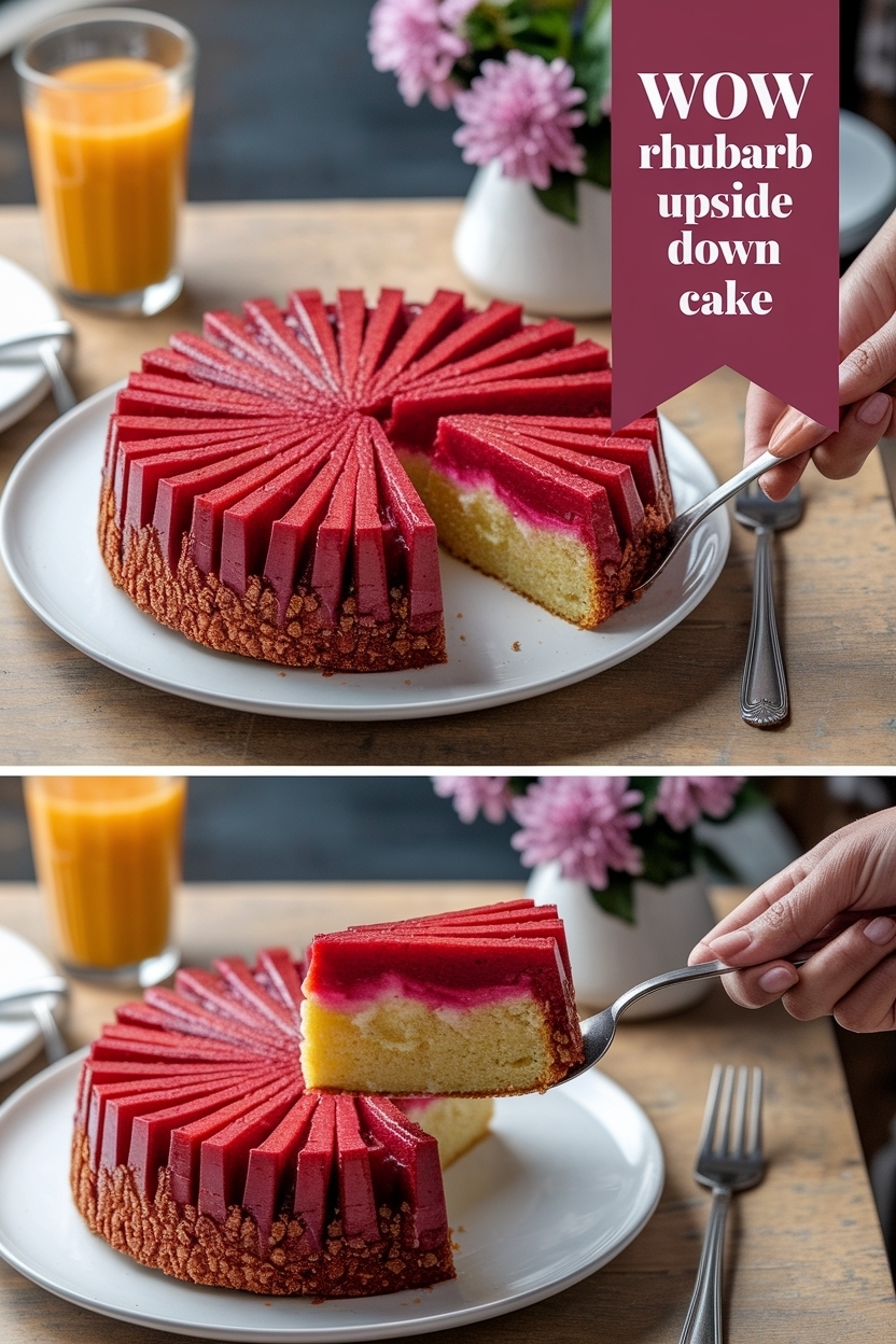rhubarb upside down cake