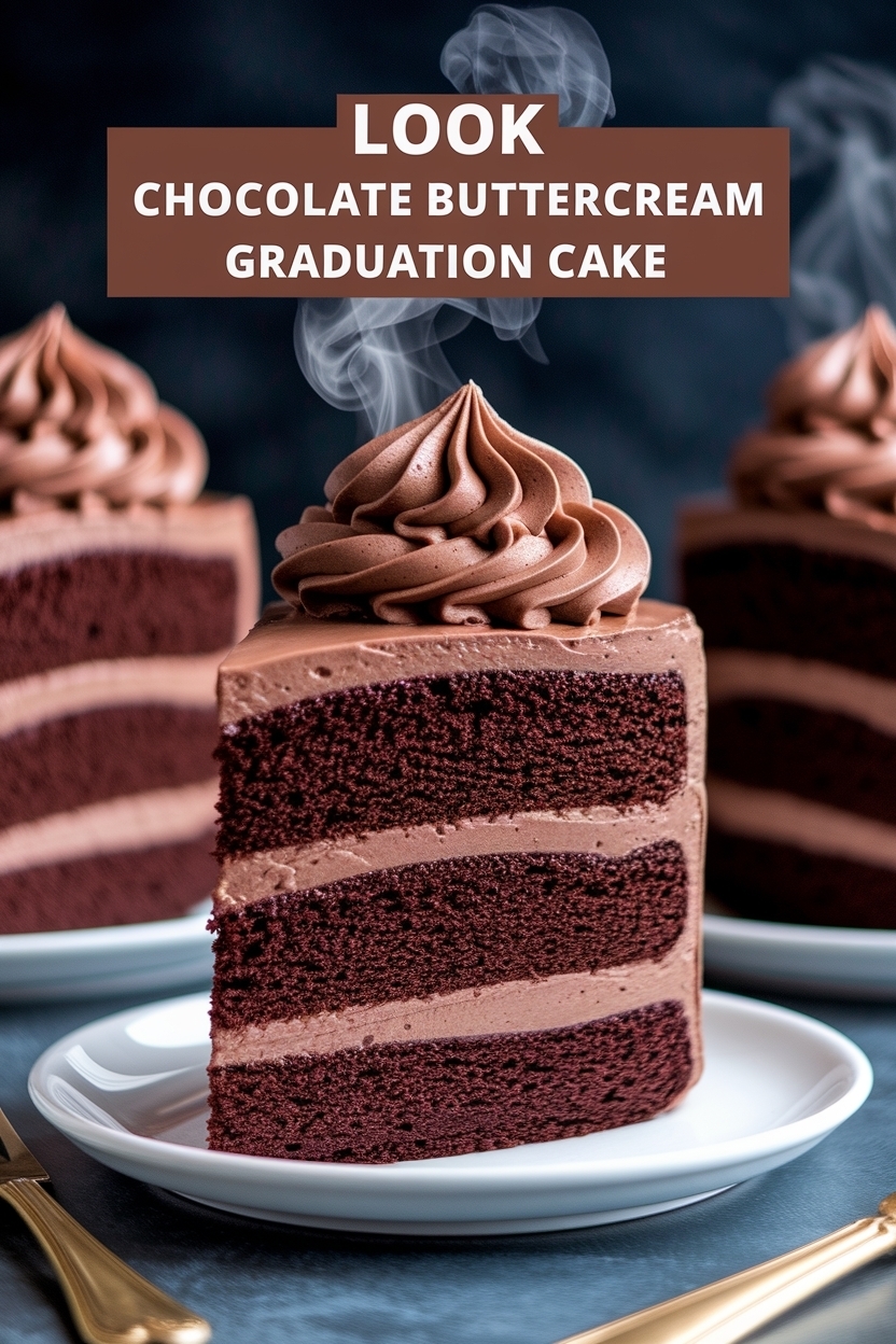 chocolate buttercream graduation cake