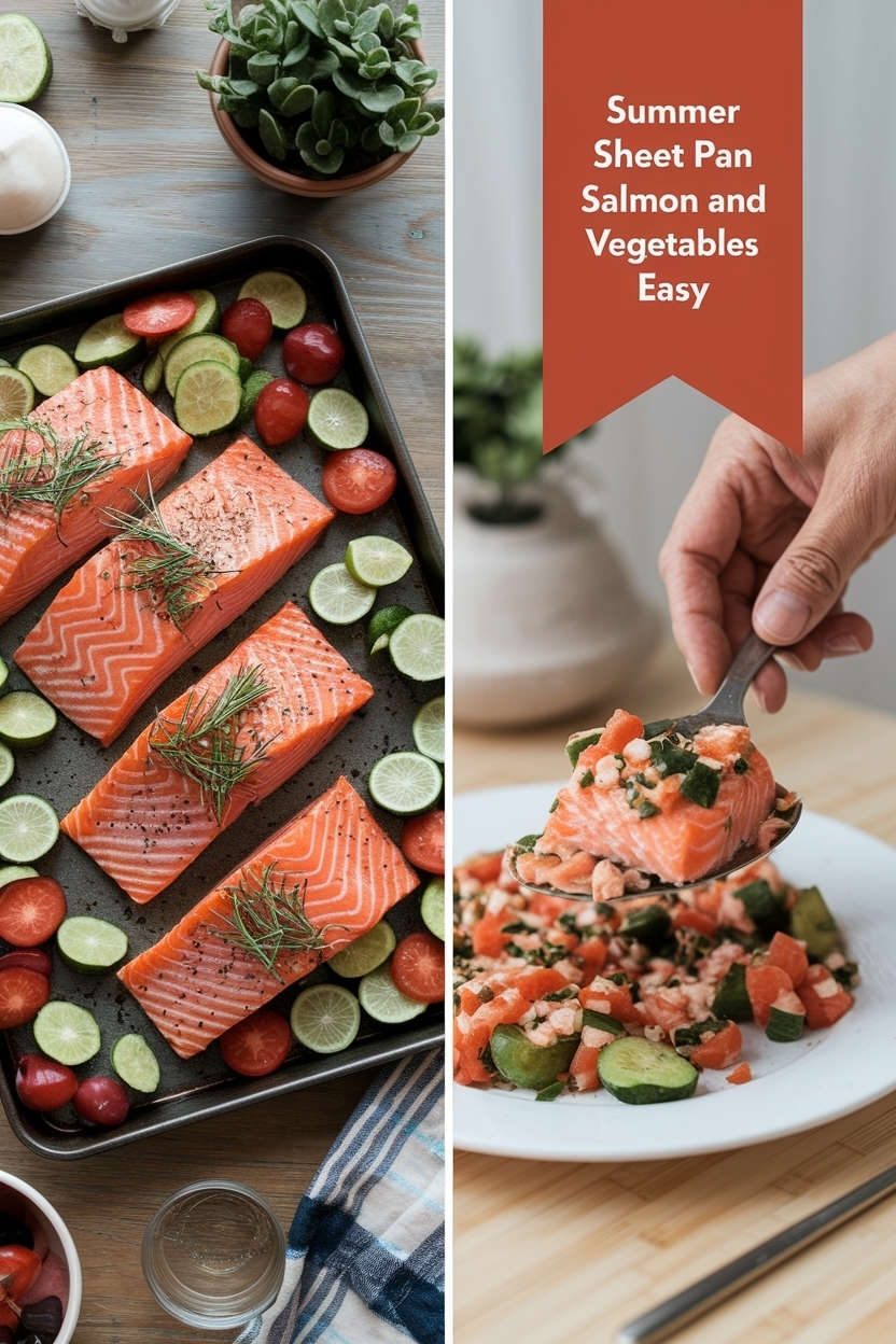 sheet pan salmon and vegetables easy