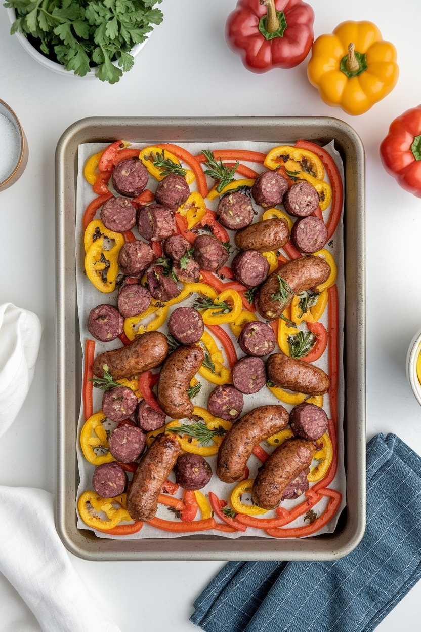 keto sausage and peppers recipe sheet pan