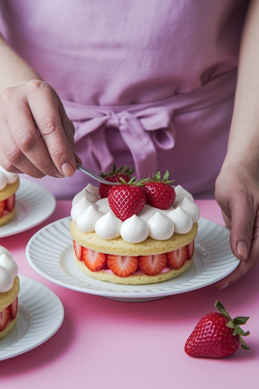 strawberry heart mini cakes 4 inch