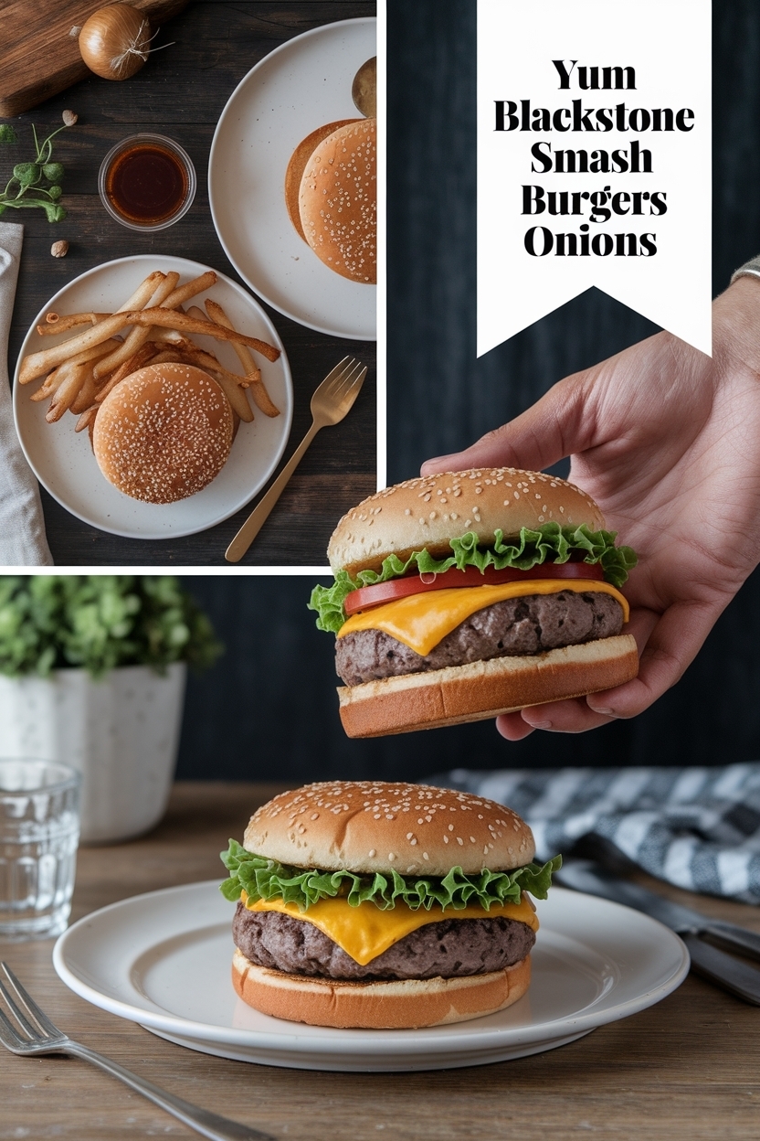 blackstone smash burgers onions