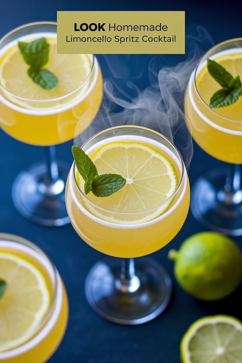 homemade limoncello spritz cocktail