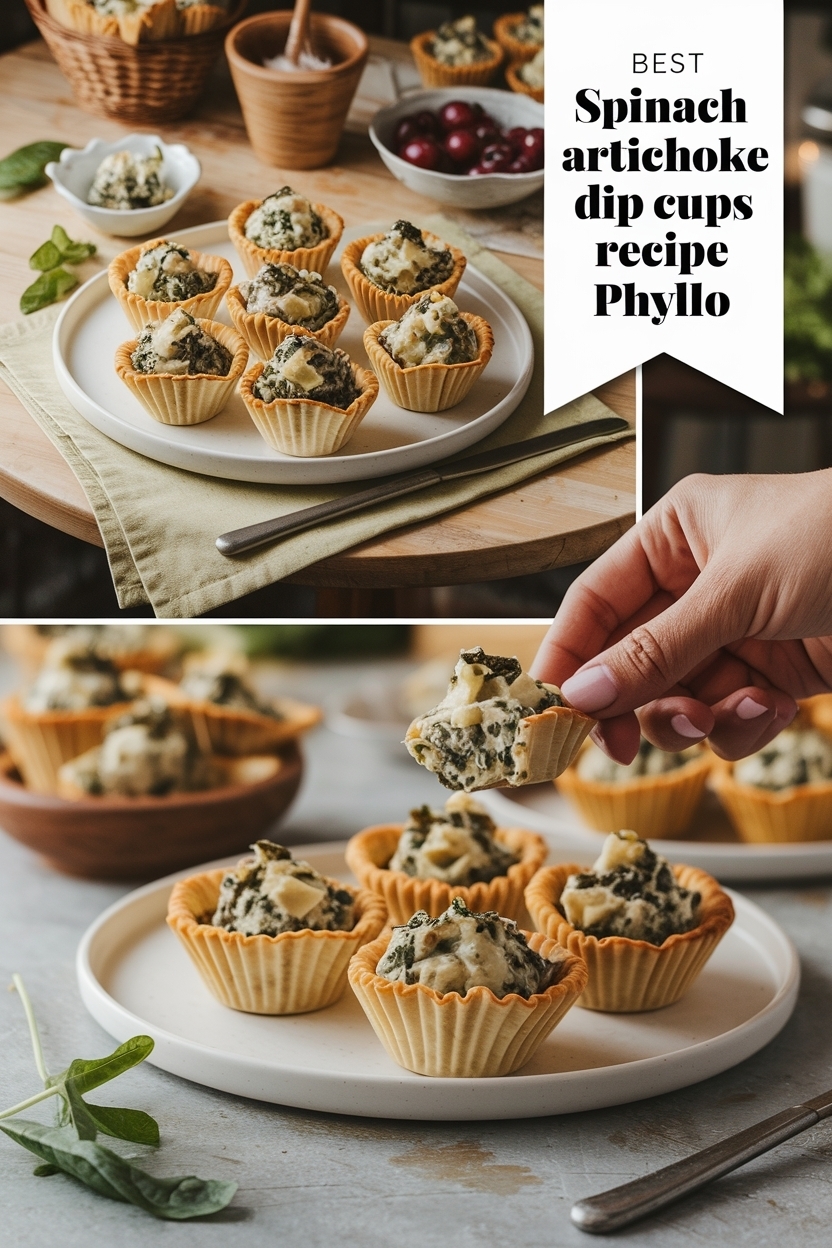 spinach artichoke dip cups recipe phyllo