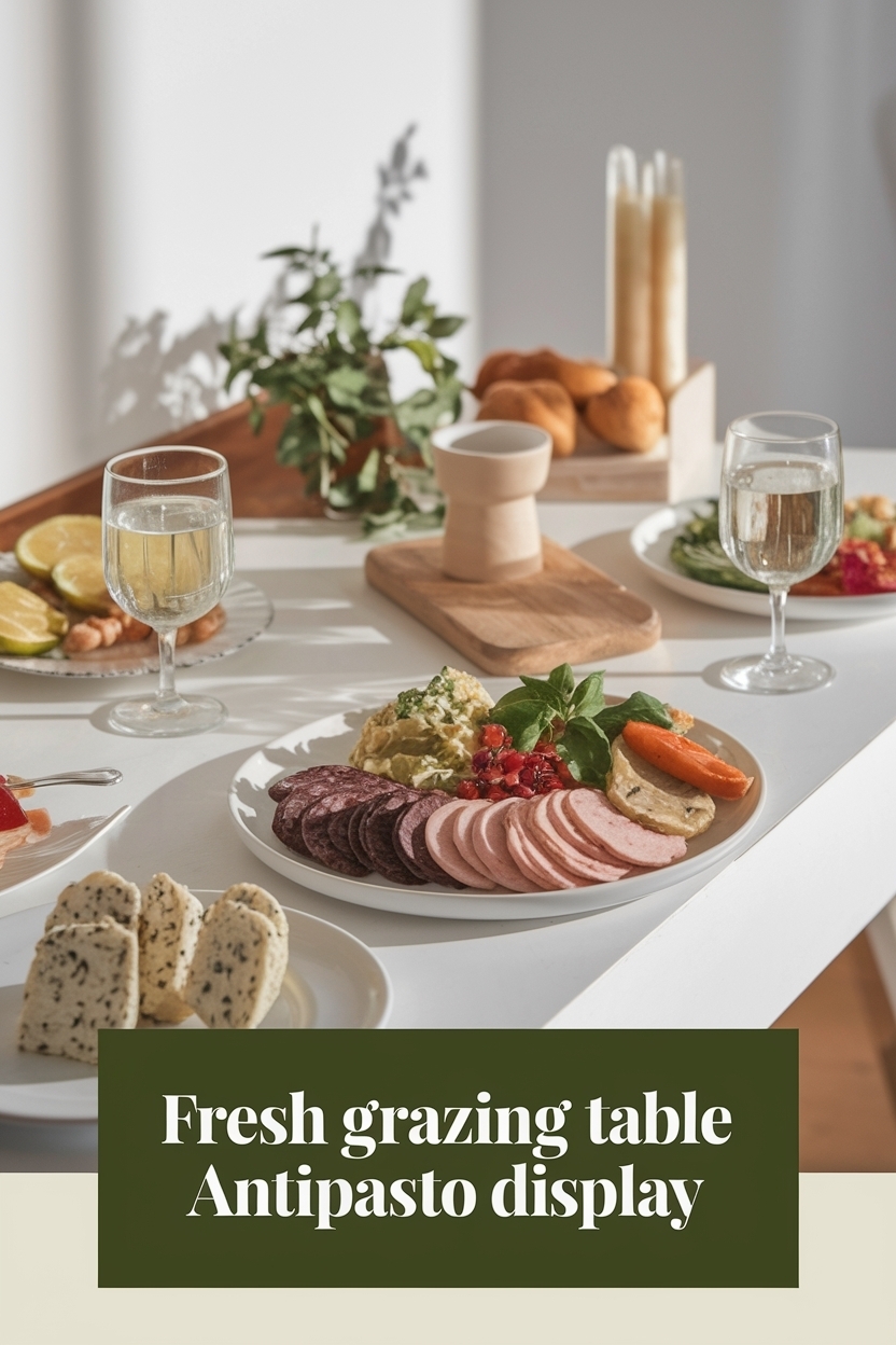 grazing table antipasto display