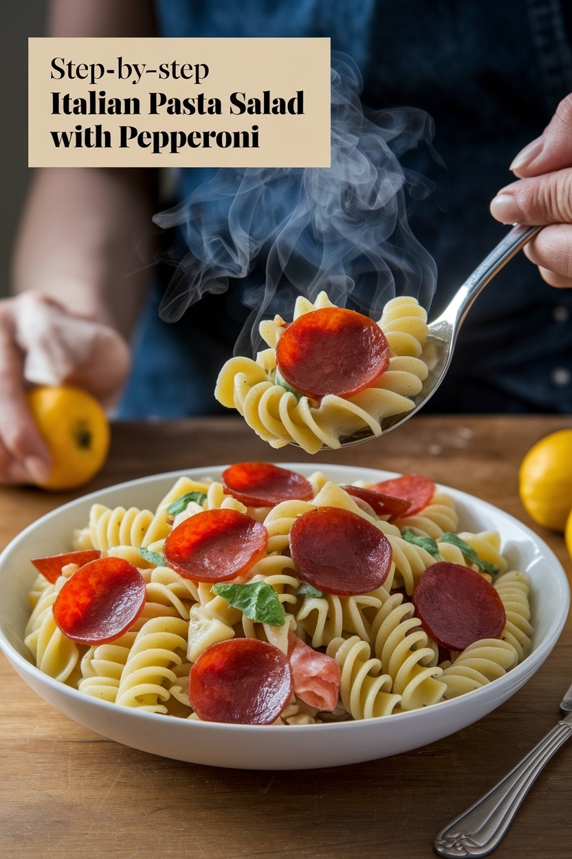 italian pasta salad with pepperoni