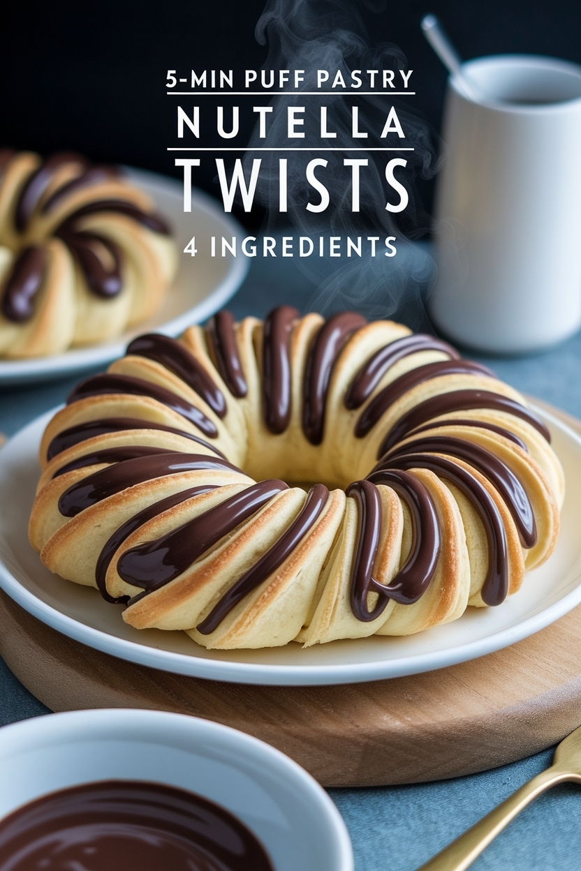 puff pastry nutella twists 4 ingredients