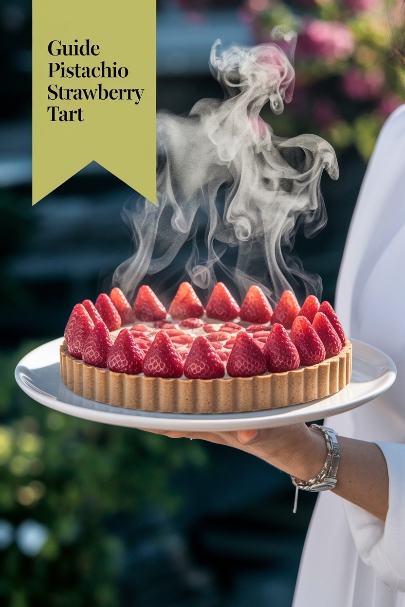 pistachio strawberry tart
