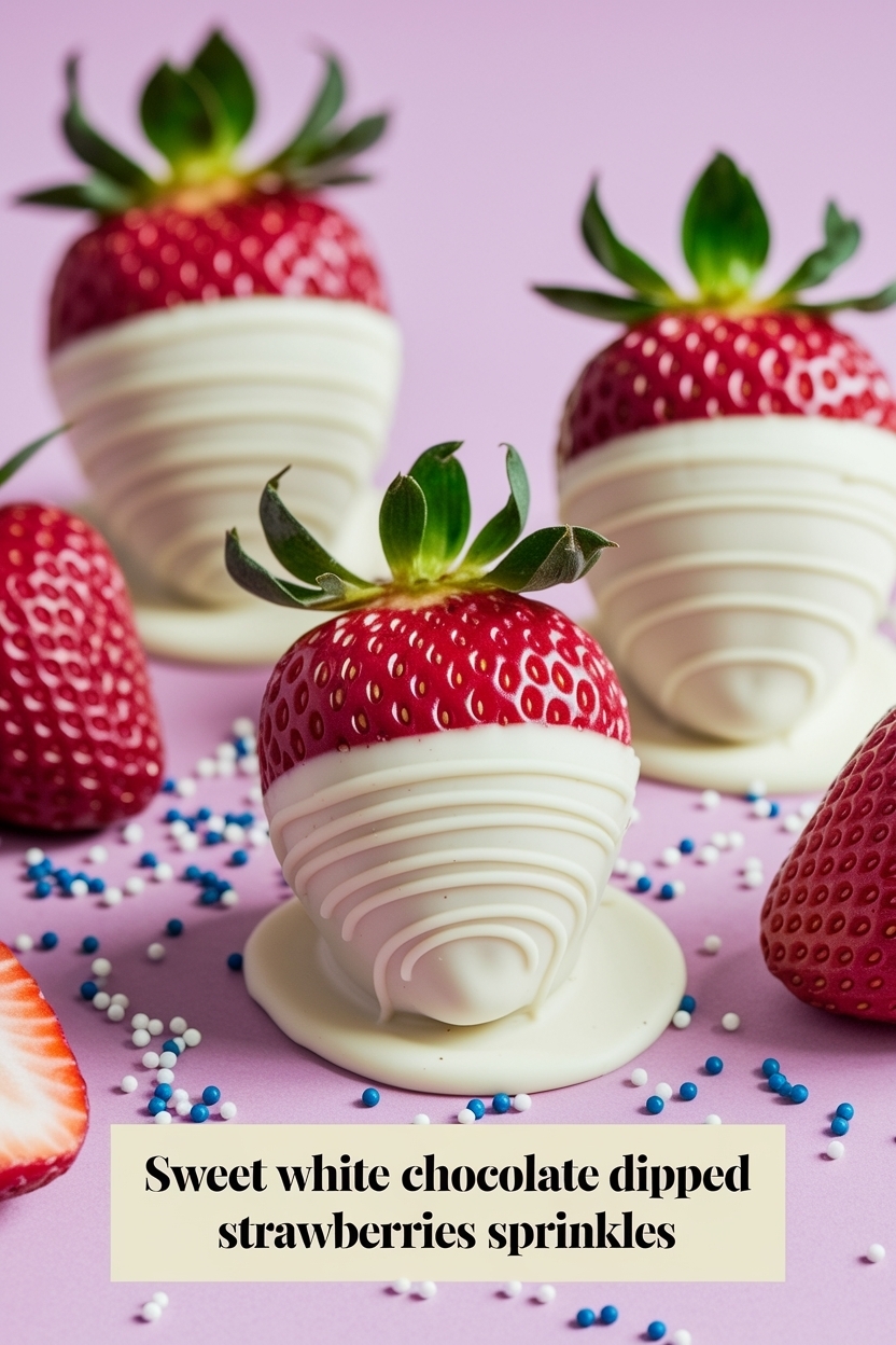 white chocolate dipped strawberries sprinkles