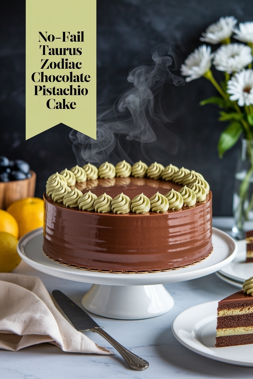 taurus zodiac chocolate pistachio cake