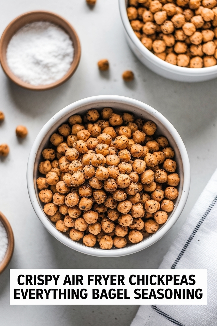 air fryer chickpeas everything bagel seasoning