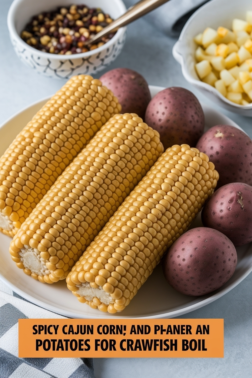 cajun corn and potatoes for crawfish boil