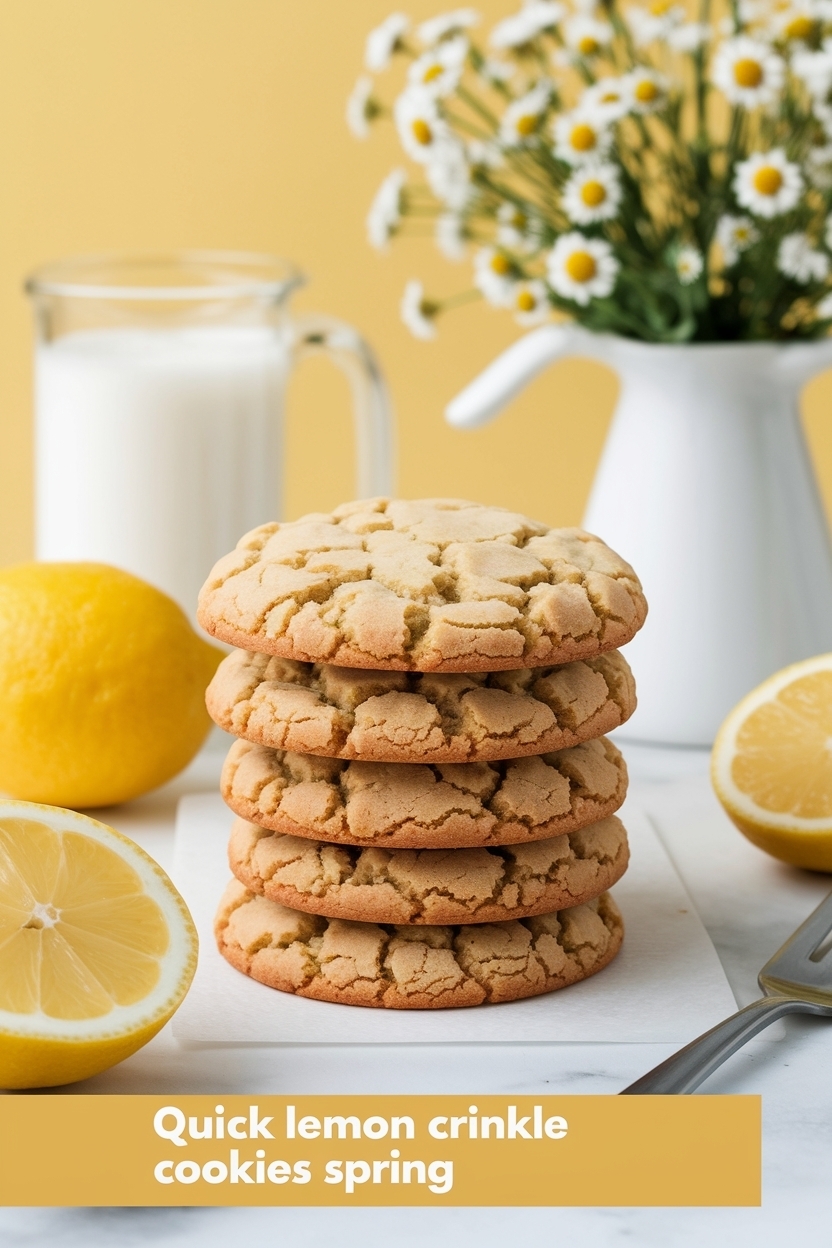 lemon crinkle cookies spring