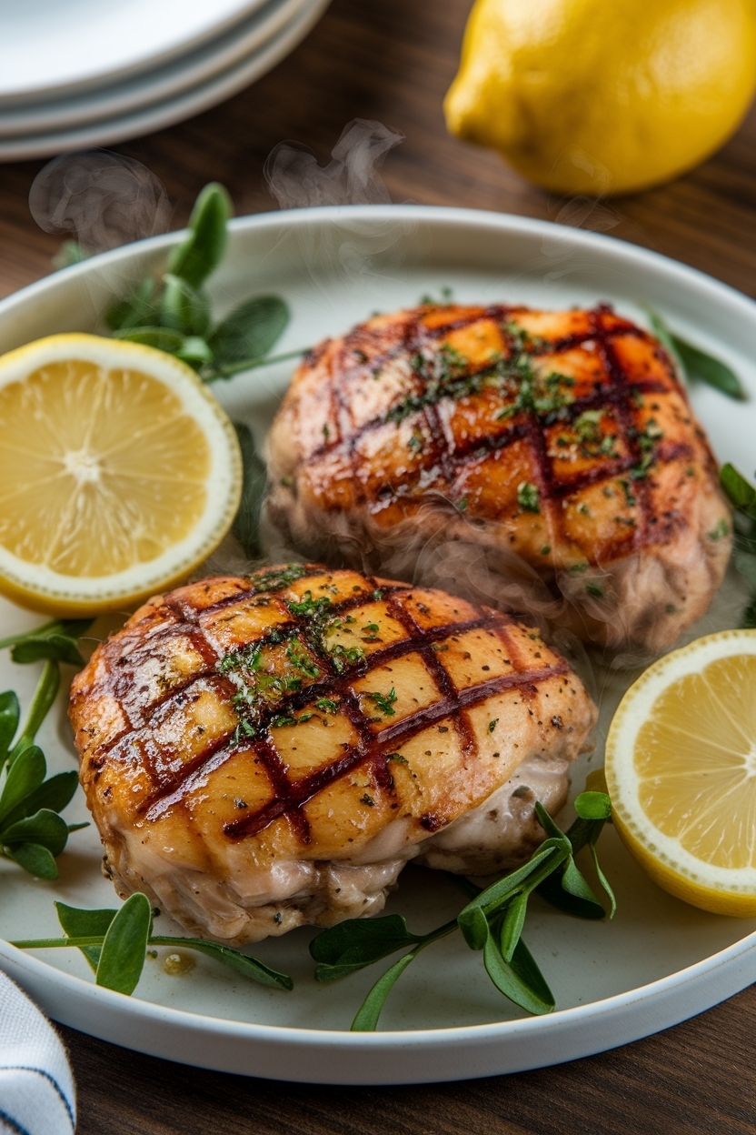lemon garlic chicken thighs grill