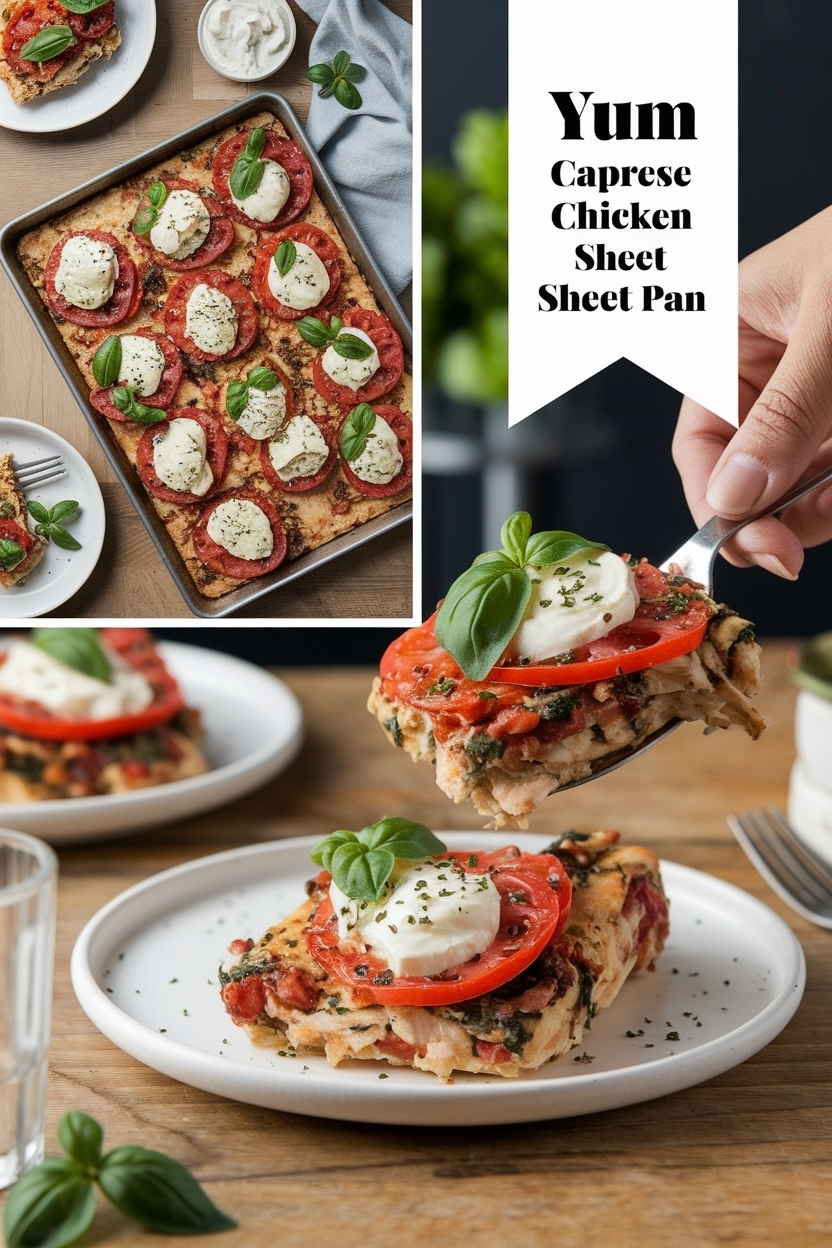 caprese chicken sheet pan