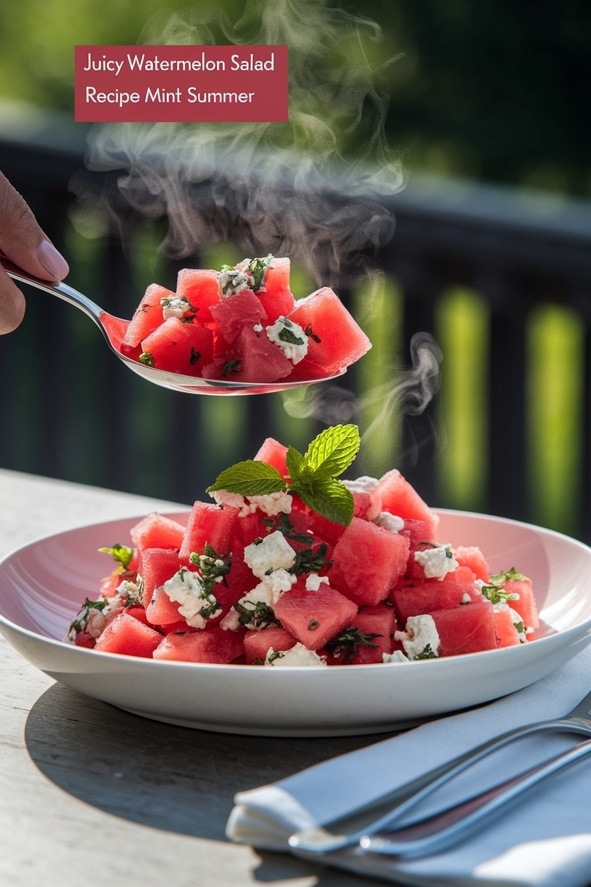 watermelon salad recipe feta mint summer