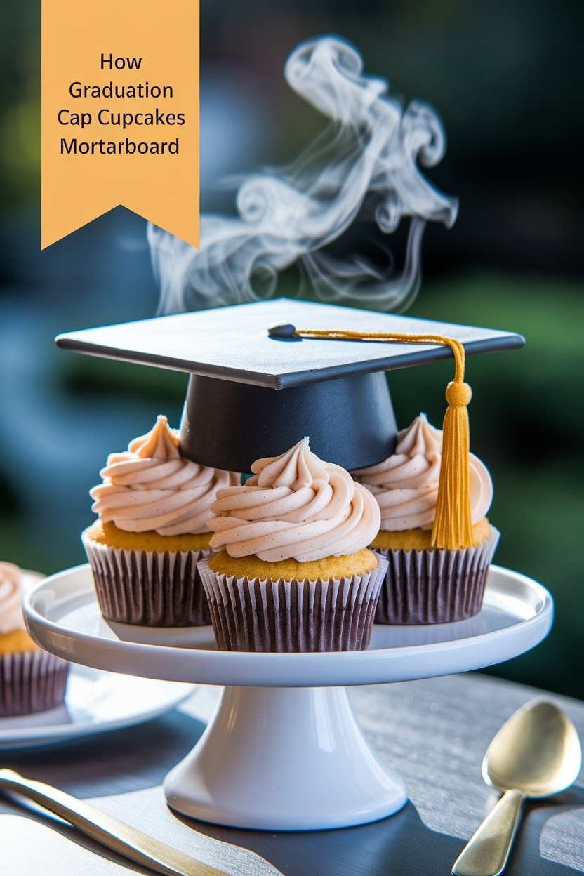 graduation cap cupcakes mortarboard