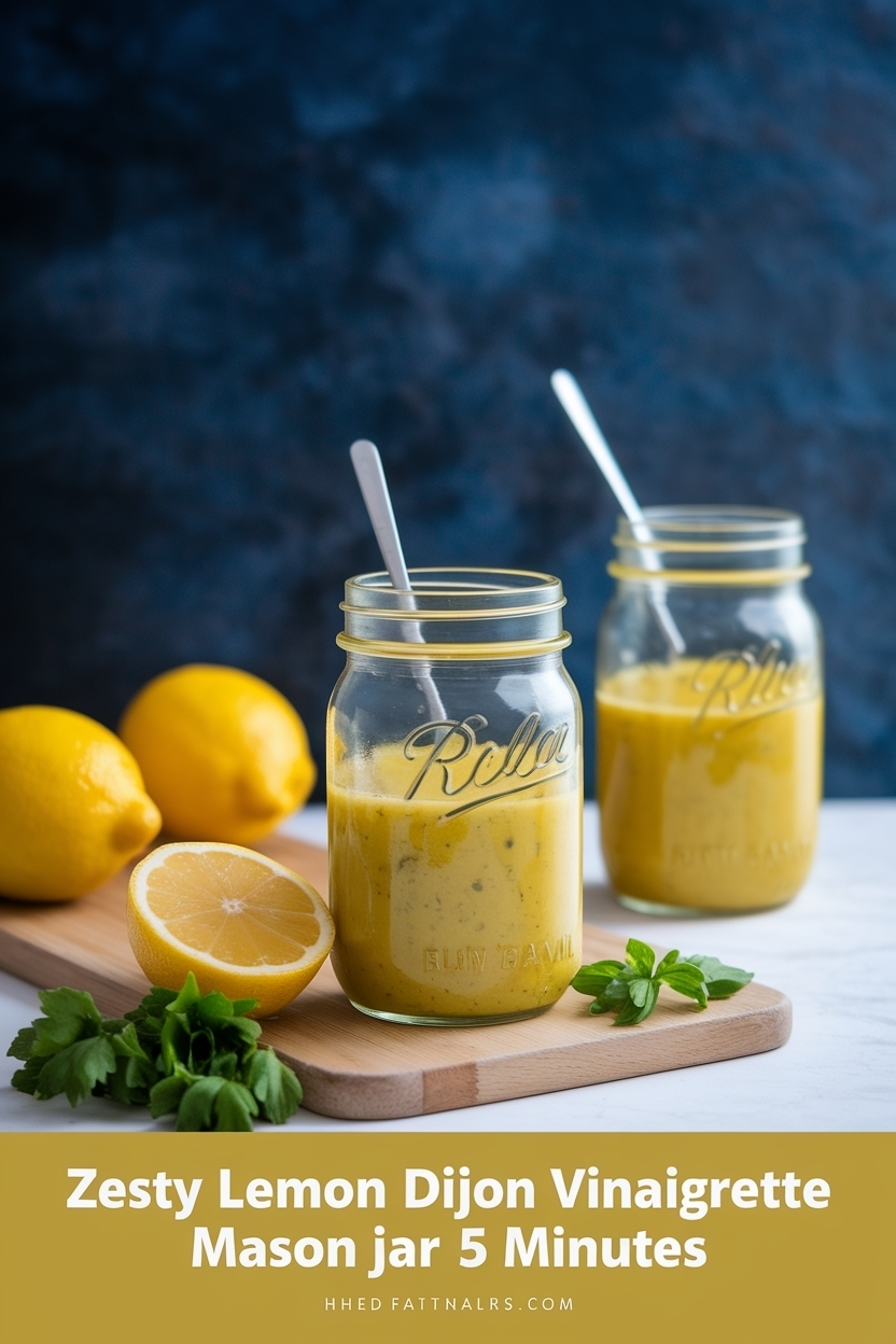 lemon dijon vinaigrette mason jar 5 minutes