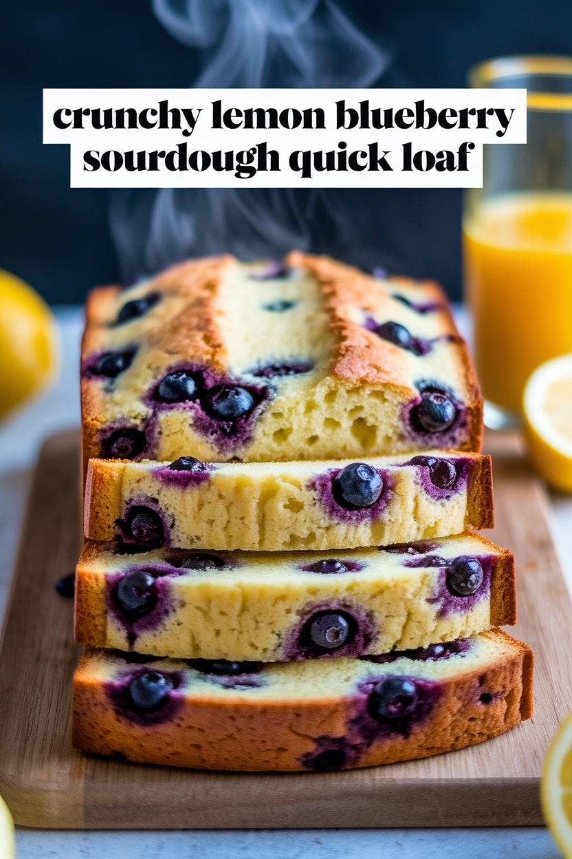 lemon blueberry sourdough quick loaf