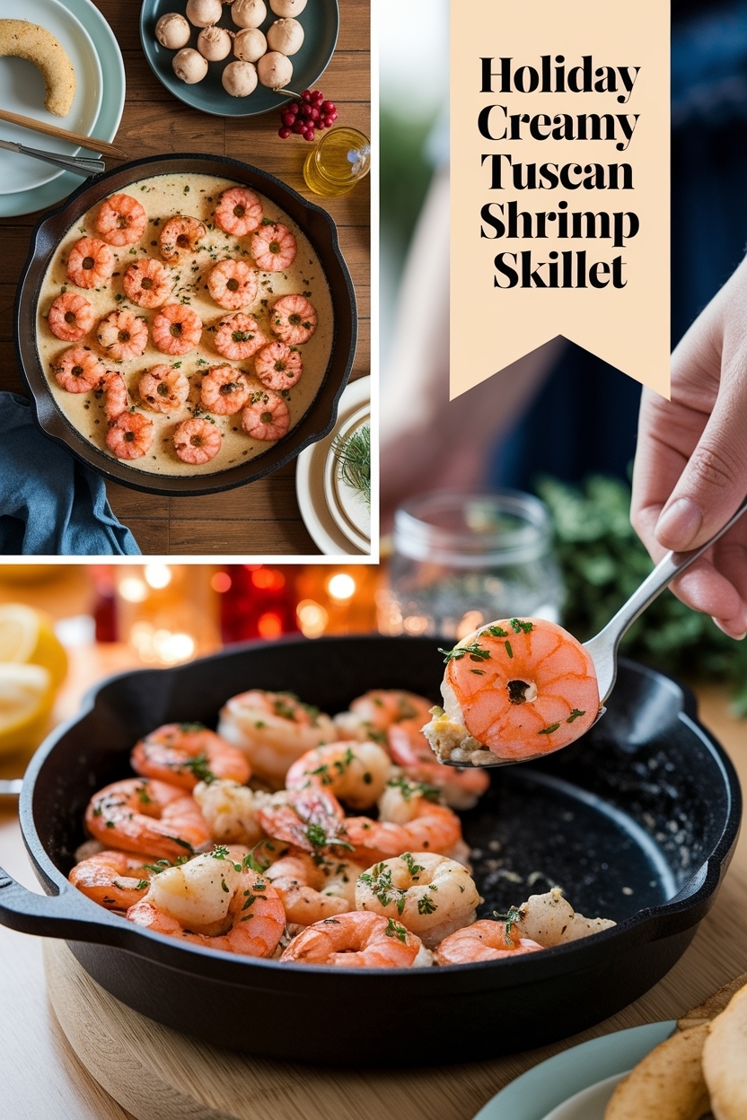 creamy tuscan shrimp skillet