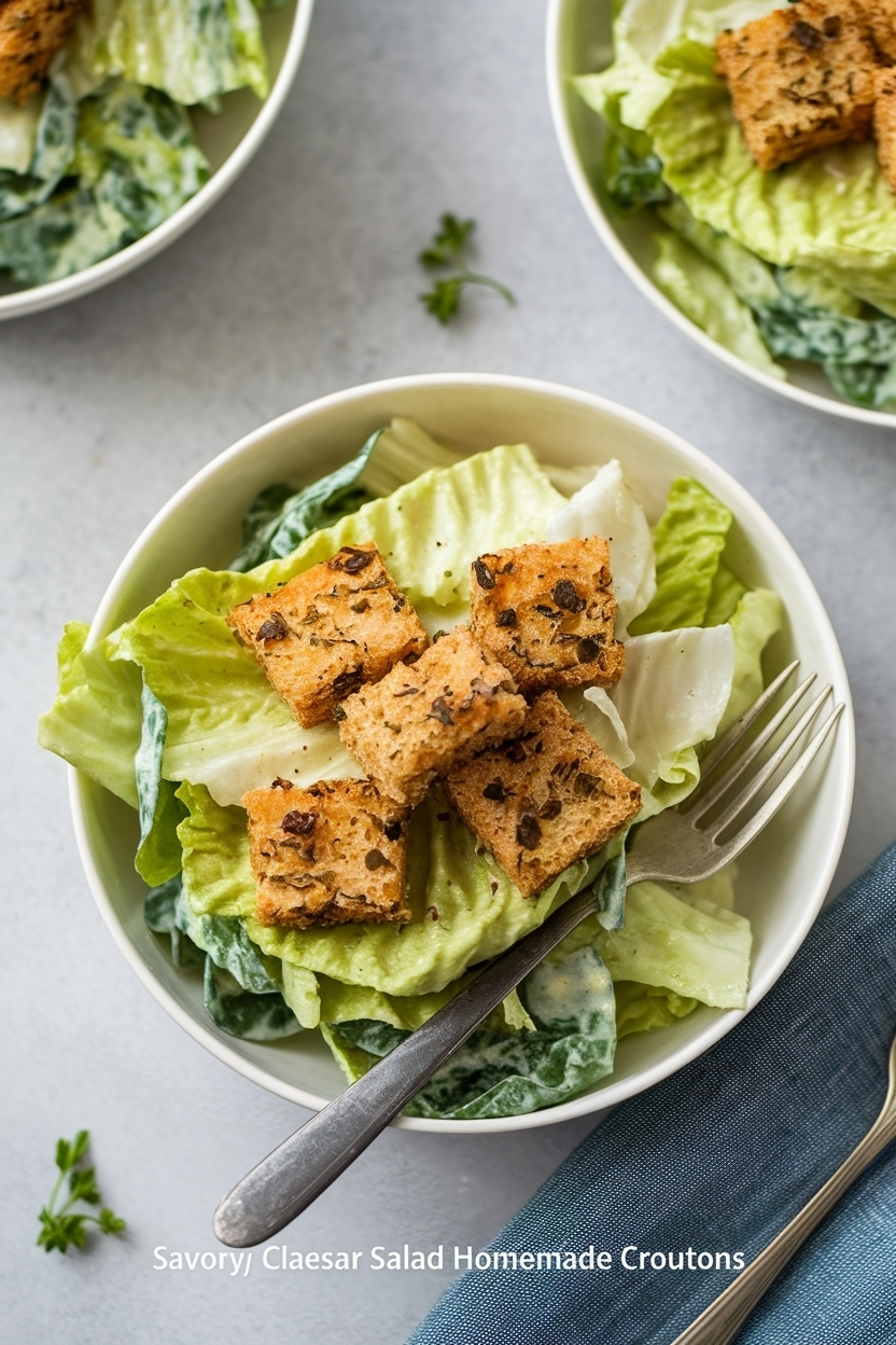 classic caesar salad homemade croutons