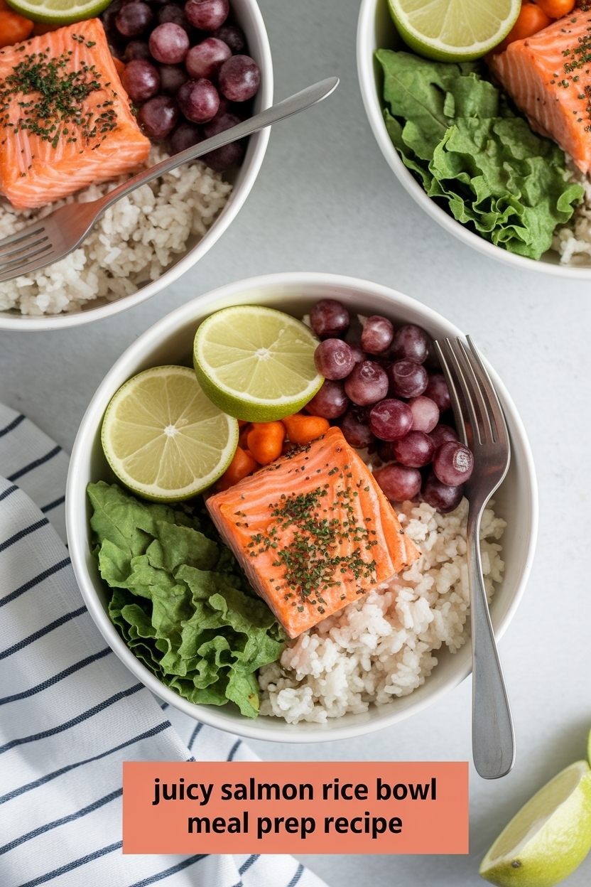 salmon rice bowl meal prep recipe