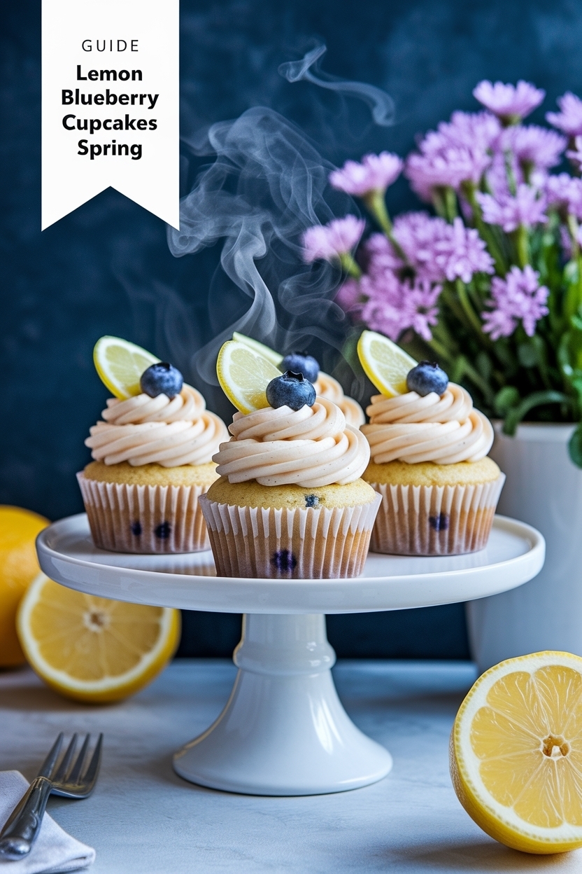 lemon blueberry cupcakes spring