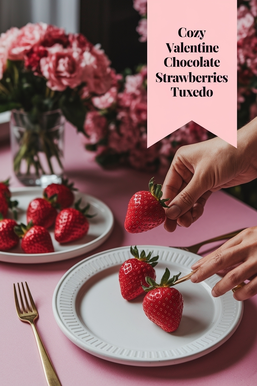 valentine chocolate strawberries tuxedo