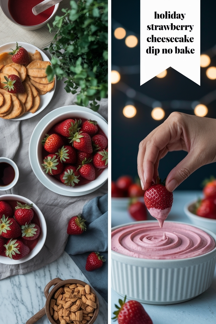 strawberry cheesecake dip no bake