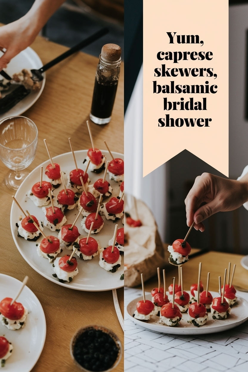 caprese skewers balsamic bridal shower