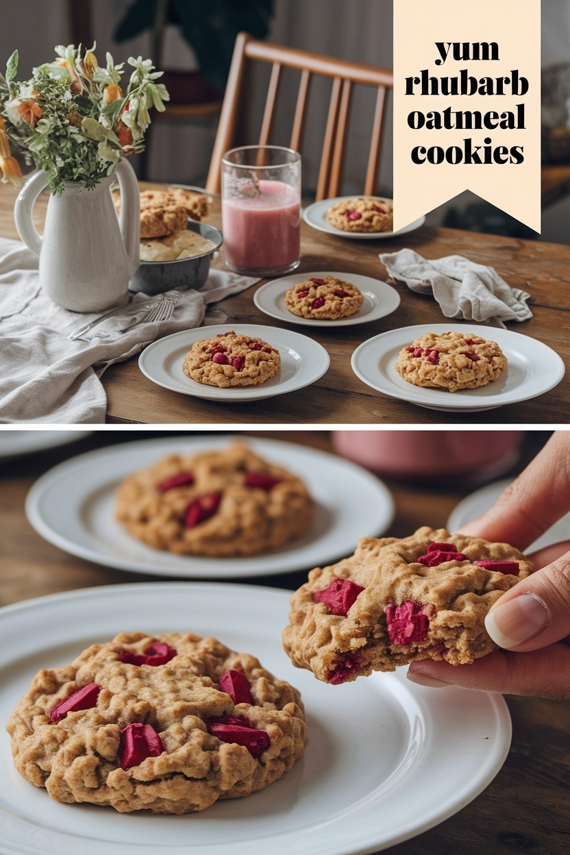 rhubarb oatmeal cookies