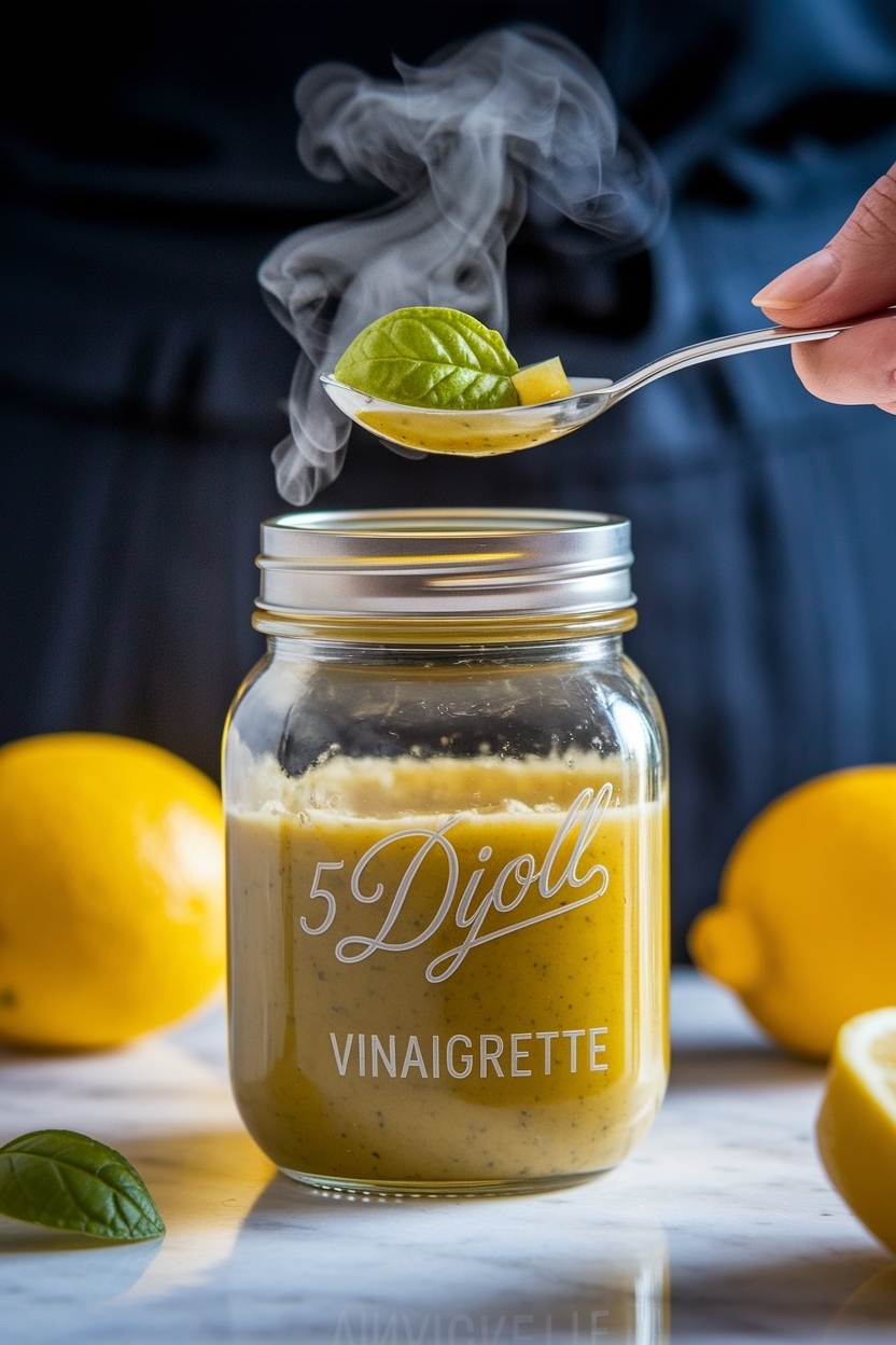 lemon dijon vinaigrette mason jar 5 minutes