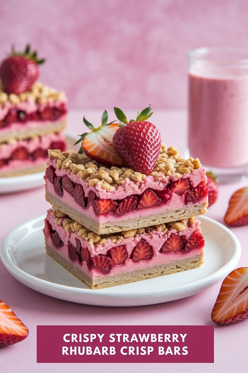 strawberry rhubarb crisp bars