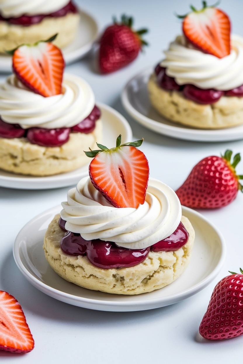 strawberries and cream scones glaze