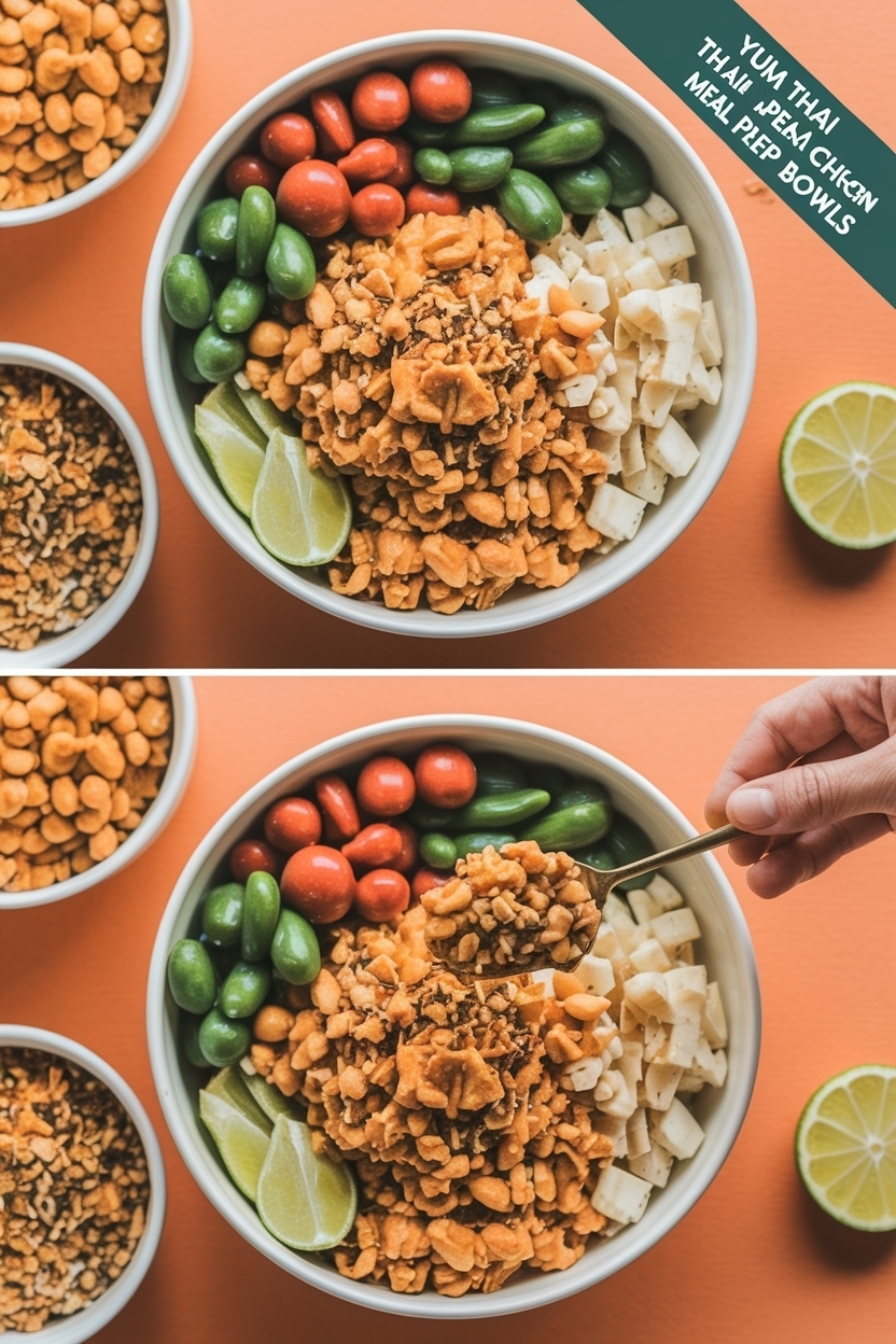 thai peanut chicken meal prep bowls